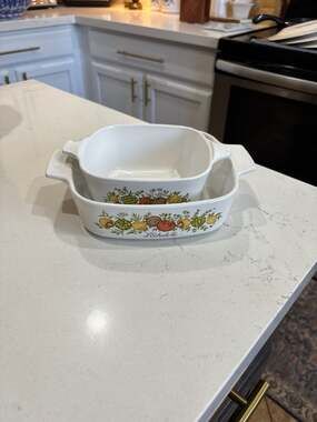 Vintage CorningWare Spice of Life L'Echalote Casserole Dish Set - 1 QT (A-1-B) a